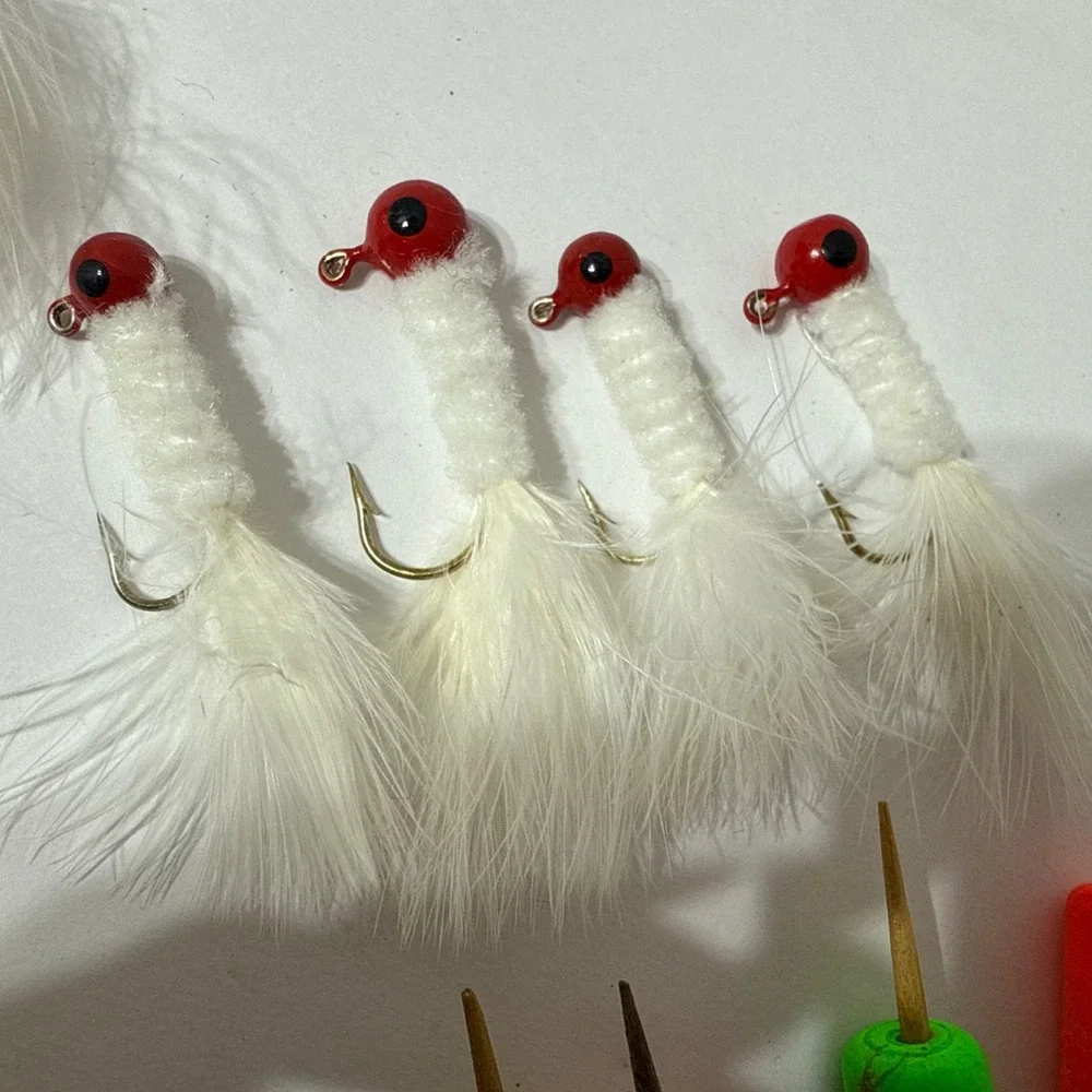 Marabou Jigs Crappie Panfish Bass Walleye Fishing Lure Mixed LOT Eagle Claw Tool